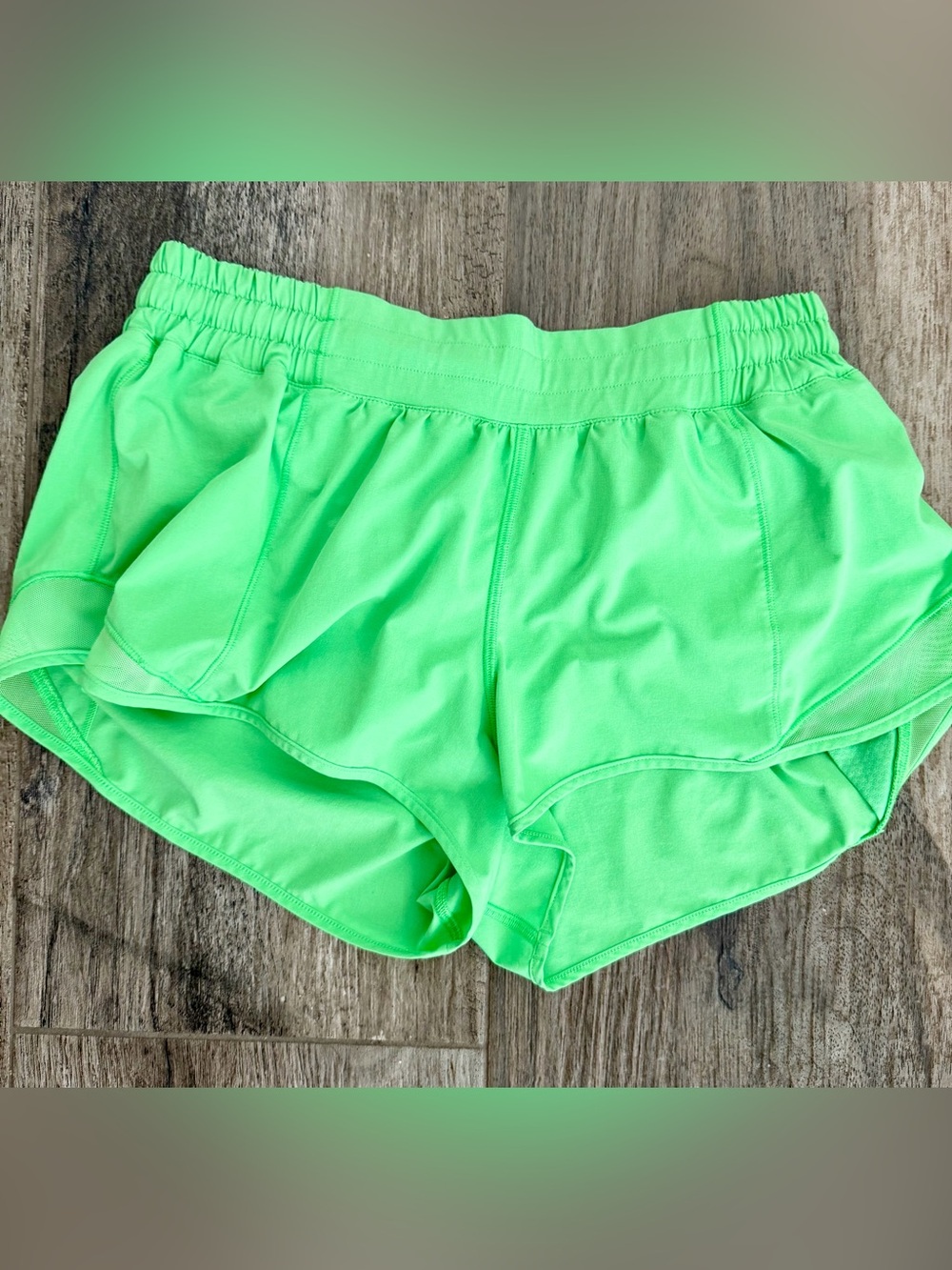 lululemon athletica Neon Green Athletic Running Shorts